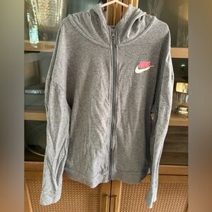Nike Heather Grey Jersey Knit Hoodie 12/14 XL
